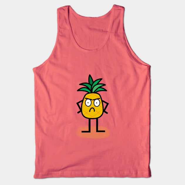 Disgruntled Pineapple Tank Top by MidniteSnackTees